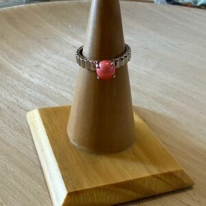Elegant Silver and Pink Ring